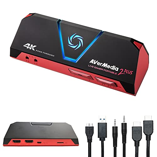 AVerMedia Live Gamer Portable 2 Plus GC513 - Externe Aufnahmekarte | Streamen und Aufzeichnen in 1080p60 auf Switch, PS5, PS4 Pro, Xbox Series X/S | Funktioniert mit PC/Mac