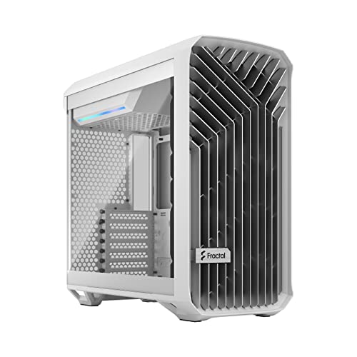 Fractal Design Torrent Compact Weißes Computergehäuse mit gehärtetem Glas, Elegantes Design, hoher Luftstrom, PC-Gehäuse für Gaming mit hervorragender Kühlung