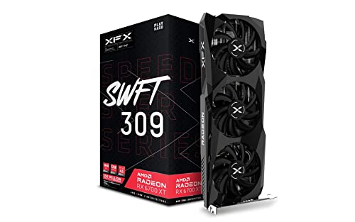 XFX Speedster SWFT309 AMD Radeon RX 6700 XT Core Gaming Grafikkarte mit 12 GB GDDR6 HDMI 3xDP, AMD RDNA 2 RX-67XTYJFDV