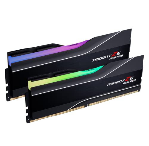 G.SKILL Trident Z5 NEO RGB 32GB(2X16GB) 288-pin SDRAM DDR5 6000(PC5-48000) CL36-36-36-96 1,35V Dual Channel Desktop Arbeitsspeicher F5-6000J3636F1 6GX2-TZ. 5NR(Mattschwarz),F5-6000J3636F16GX2-TZ5NR