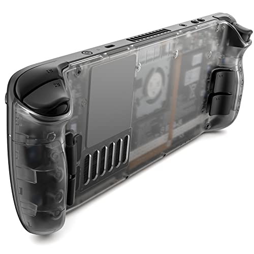 JSAUX Transparente Rückplatte kompatibel mit Steam Deck, DIY Clear Edition Ersatzgehäuse-Set kompatibel mit Steam Deck, Tasten mit DREI verschiedenen Höhen und Haptik – PC0106 [Kristall Weiß]