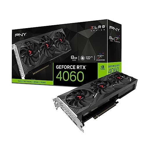 PNY GEFORCE RTX™ 4060 8GB XLR8 Gaming Verto RGB Triple Fan Edition Grafikkarte DLSS 3