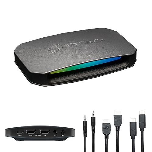 AVerMedia 4K60 Capture Card mit HDMI 2.1, Niedriger Latenz, 4K144/4K120 Passthrough, Game Capture Card für PS5, PS5 Pro, Xbox, Switch, Streaming auf Twitch, OBS auf Mac & PC, GC553G2 – Schwarz