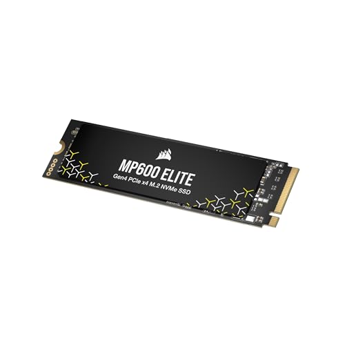 CORSAIR MP600 ELITE 1TB M.2 PCIe Gen4 x4 NVMe SSD Mit Integriertem Kühlkörper - M.2 2280 - Bis zu 7.000MB/sec Sequential Read - High-Density 3D TLC NAND - Schwarz
