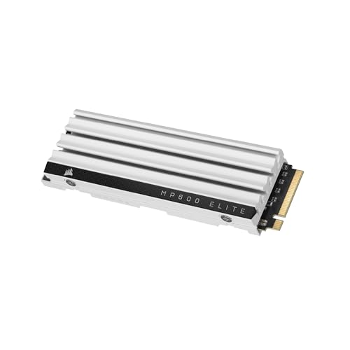 Corsair MP600 Elite 1TB M.2 PCIe Gen4 x4 NVMe SSD - Optimiert für PS5 - Inklusive Kühlkörper - M.2 2280 - Bis zu 7.000MB/Sek. Sequentielles Lesen - High-Density 3D TLC NAND - Weiß