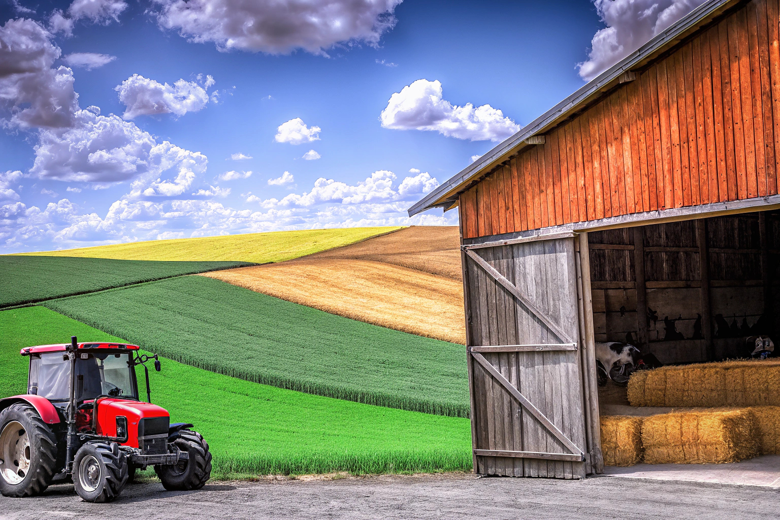 Bild eines virtuellen Bauernhofs aus dem Landwirtschafts-Simulator Virtueller Bauernhof im Landwirtschafts-Simulator