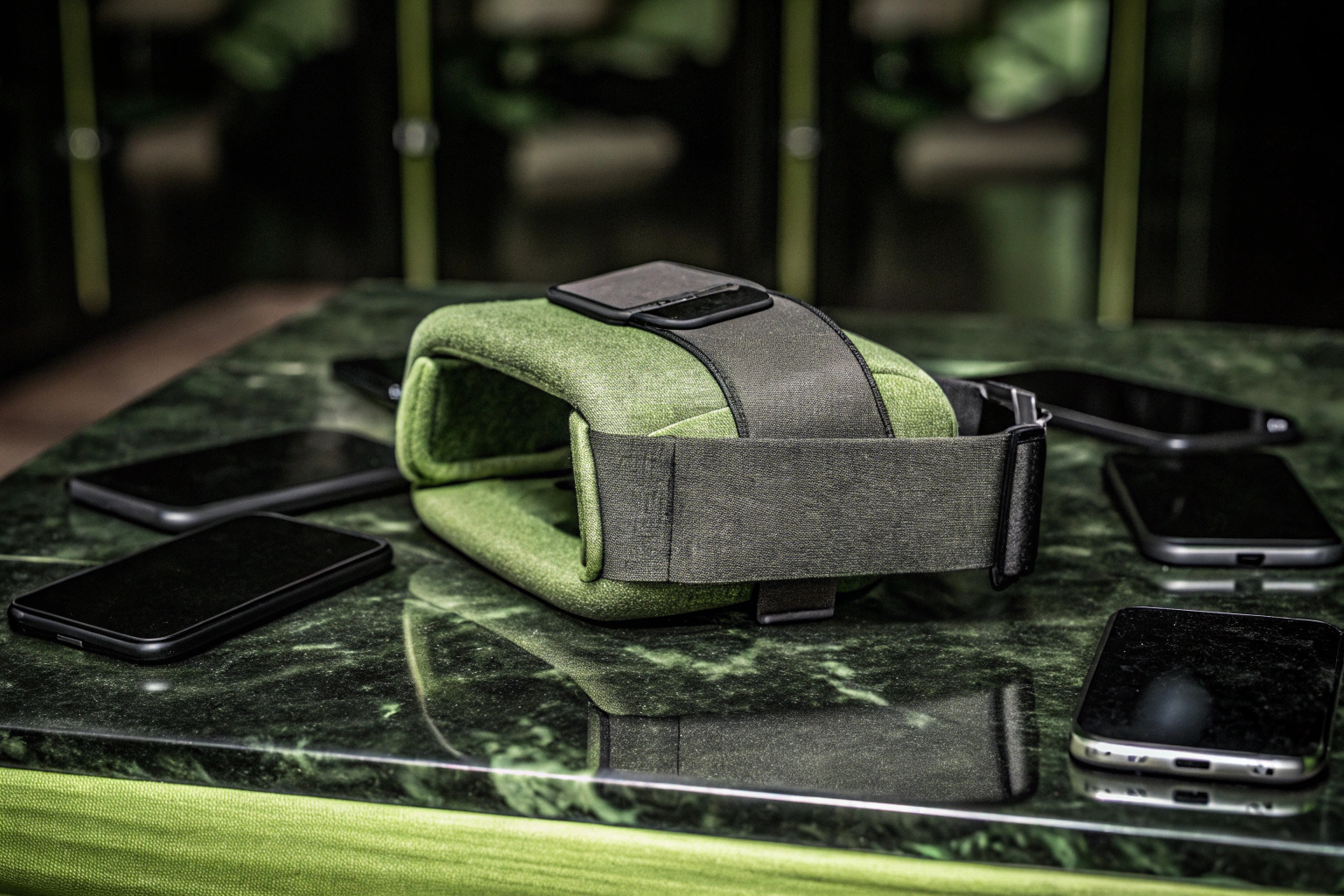 DESTEK VR Brille in Benutzung, zeigt das komfortable Design und die Vielseitigkeit für verschiedene Smartphone-Modelle. DESTEK VR Brille Handy