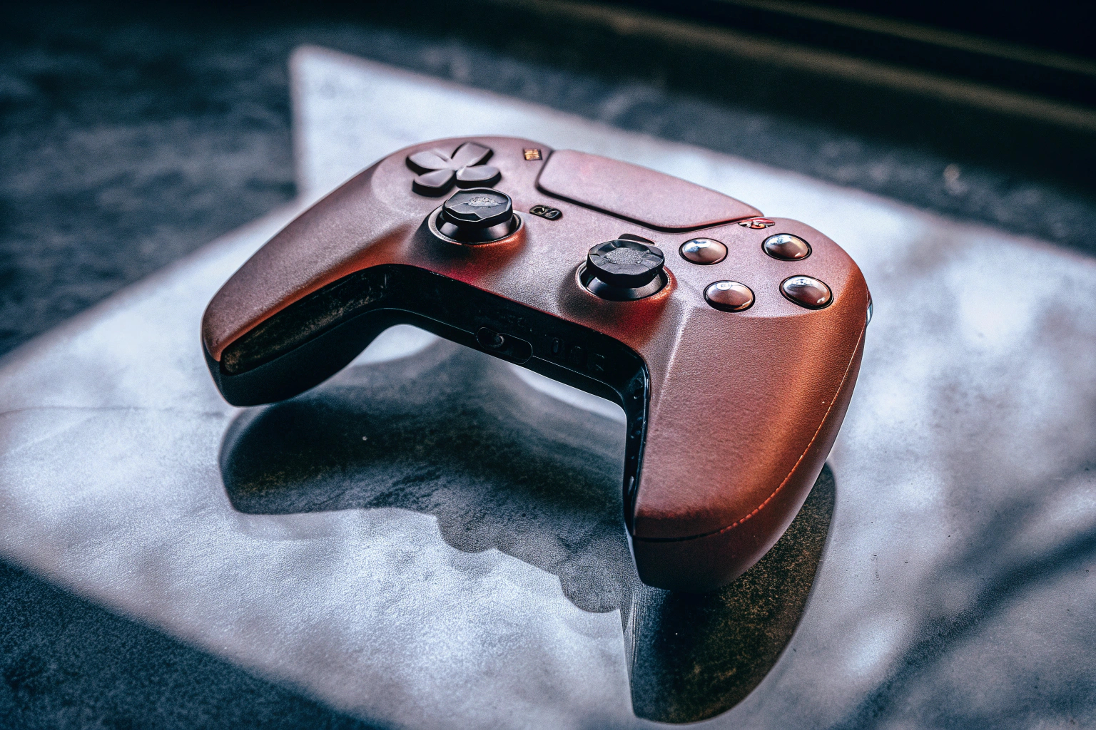 Detailansicht des DualSense Wireless-Controllers in Volcanic Red DualSense Wireless-Controller Volcanic Red