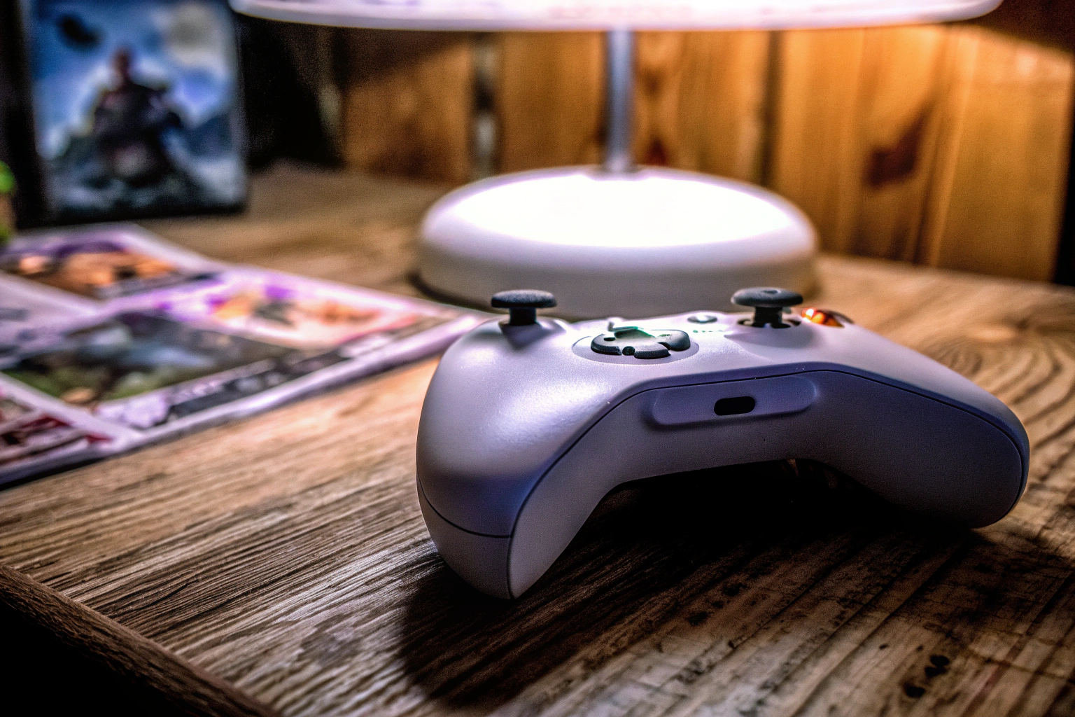 Detailansicht eines Controllers, der für das Spielen von Action-Adventures verwendet wird. Controller für Action-Adventures