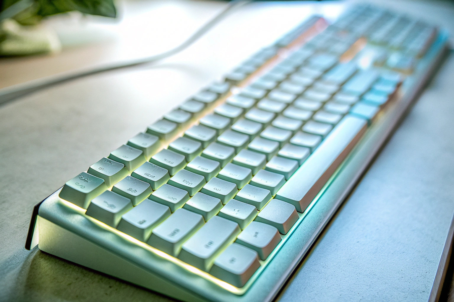 Detailaufnahme der Logitech G213 Prodigy Tastatur mit RGB-Beleuchtung. Logitech G213 Prodigy Tastatur