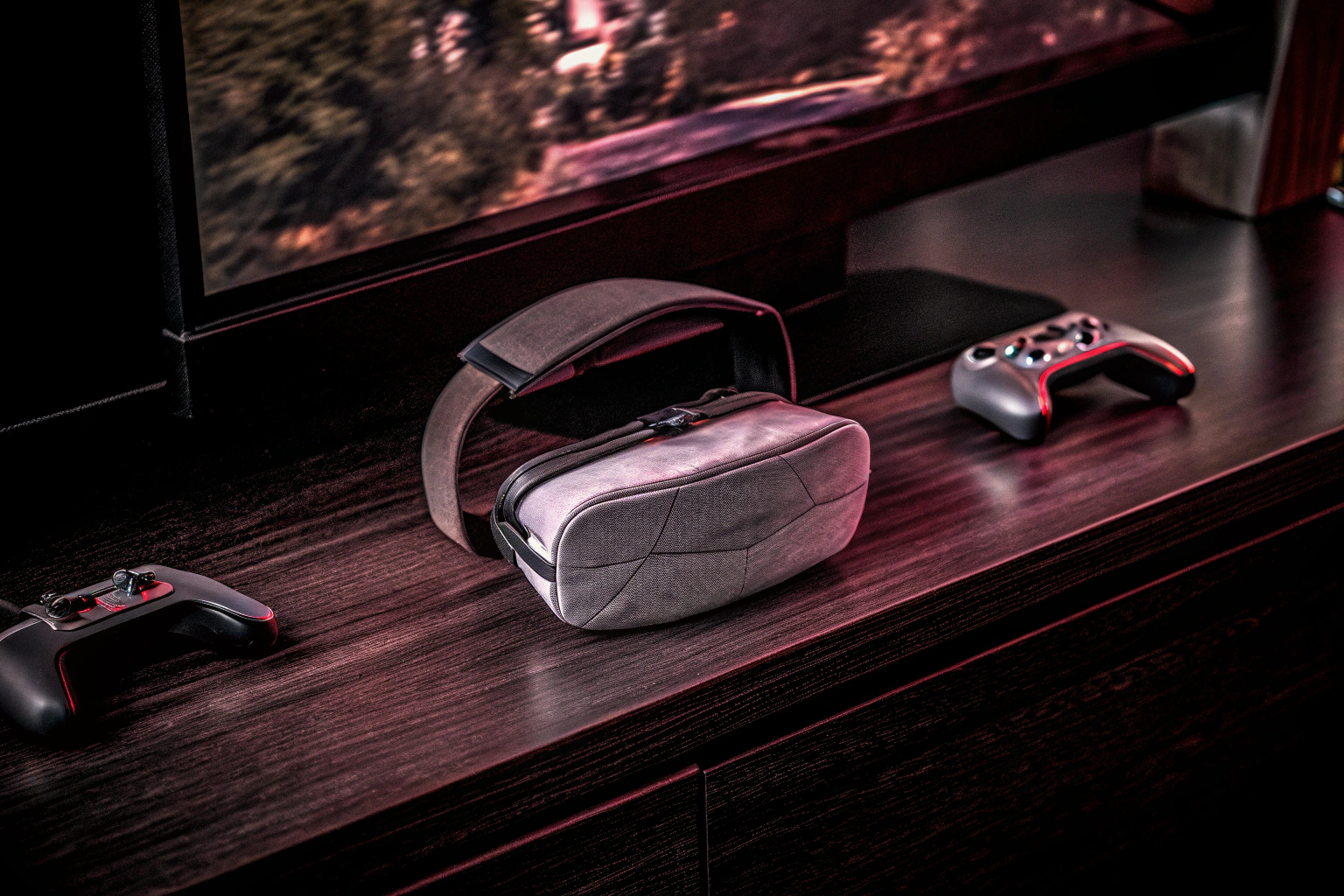 Detailaufnahme der Oculus Quest 2 bei der Verwendung mit einem VR-Spiel, das die immersiven Möglichkeiten zeigt. Oculus Quest 2 VR-Spiel