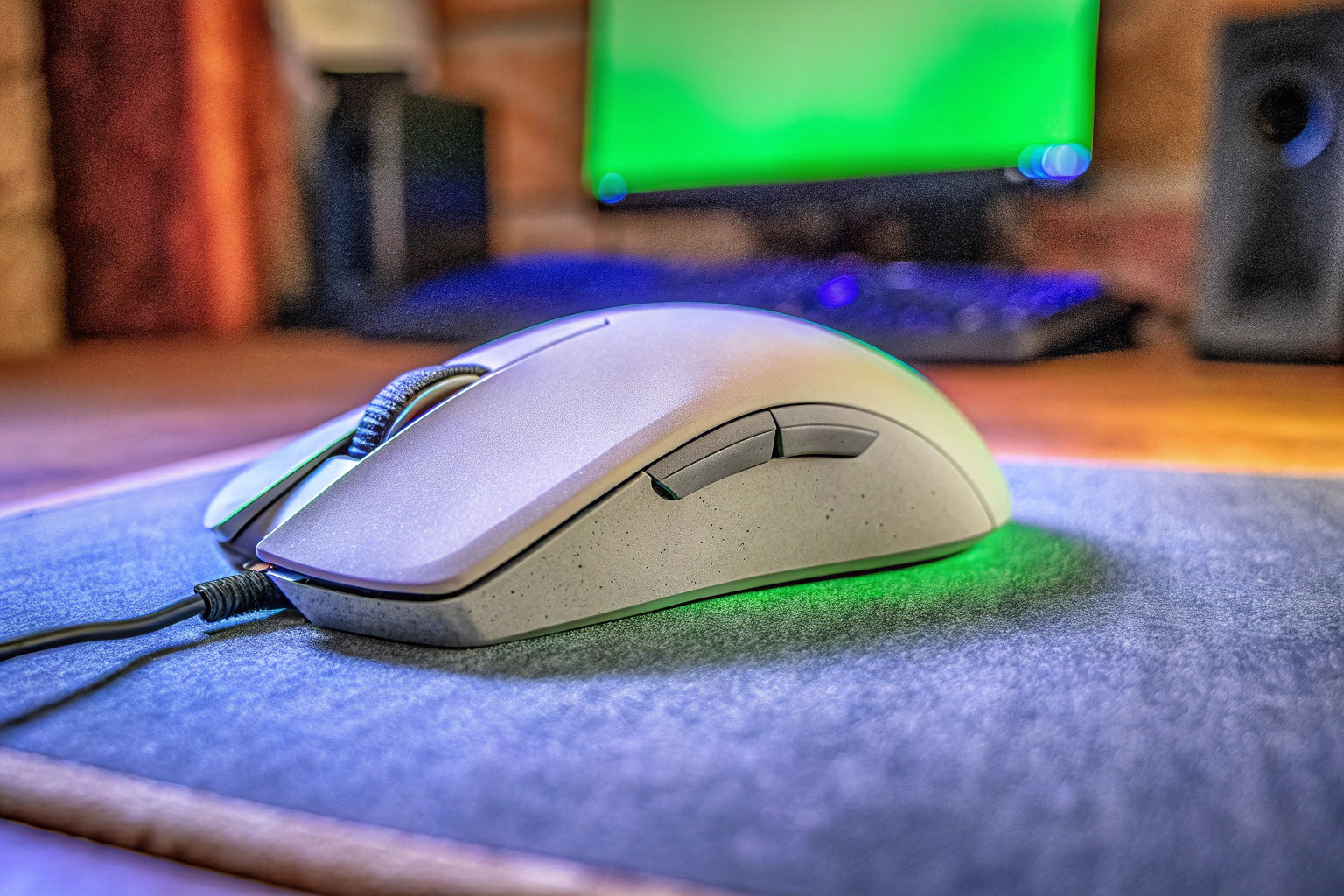 Detailaufnahme der Razer DeathAdder Essential Gaming-Maus, ideal für Einsteiger. Razer DeathAdder Essential Gaming-Maus