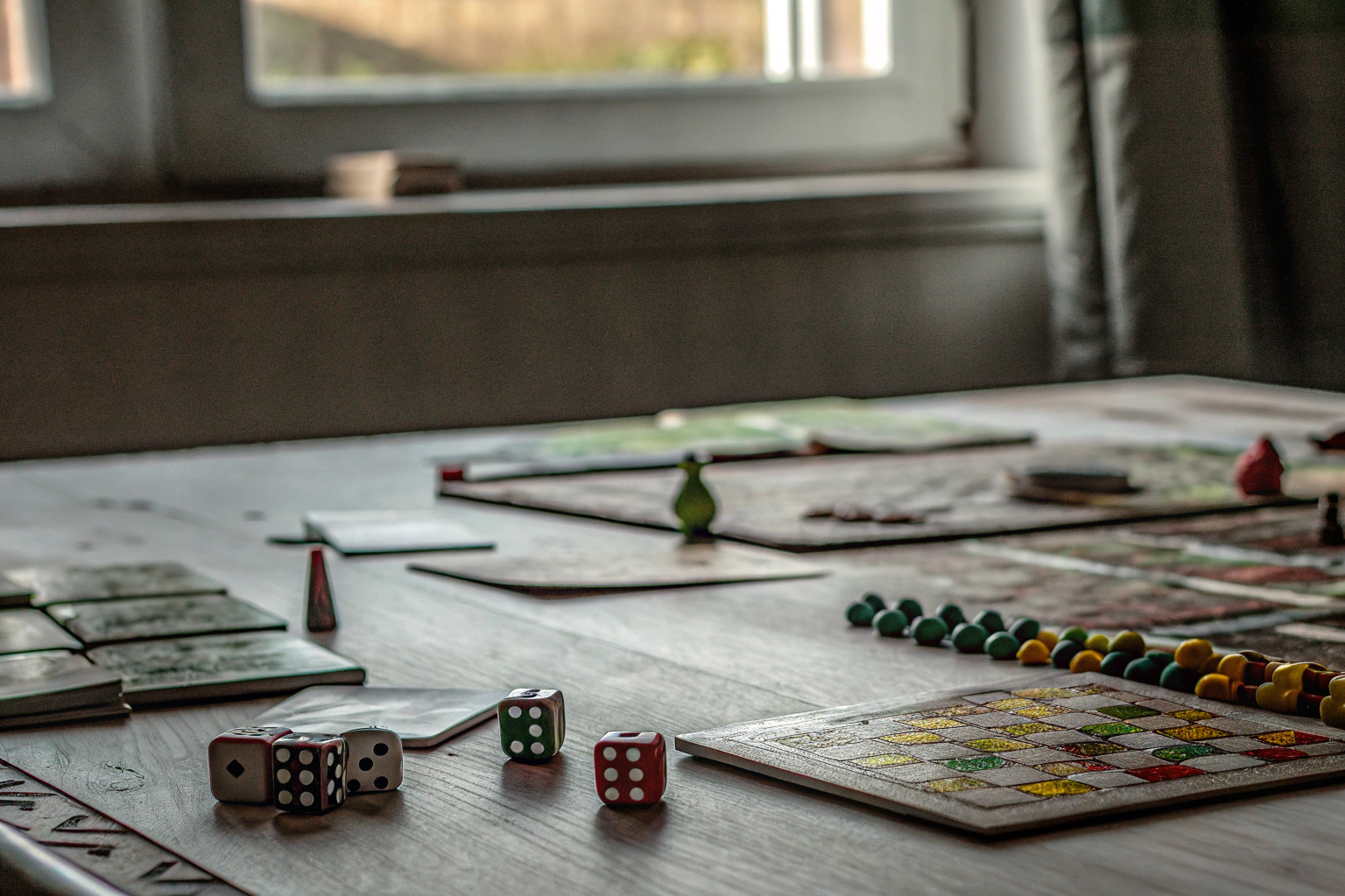 Detailaufnahme einer Gruppe von Kindern und Erwachsenen, die gemeinsam Brettspiele mit verschiedenen Add-ons spielen. Brettspiel-Spaß mit Add-ons