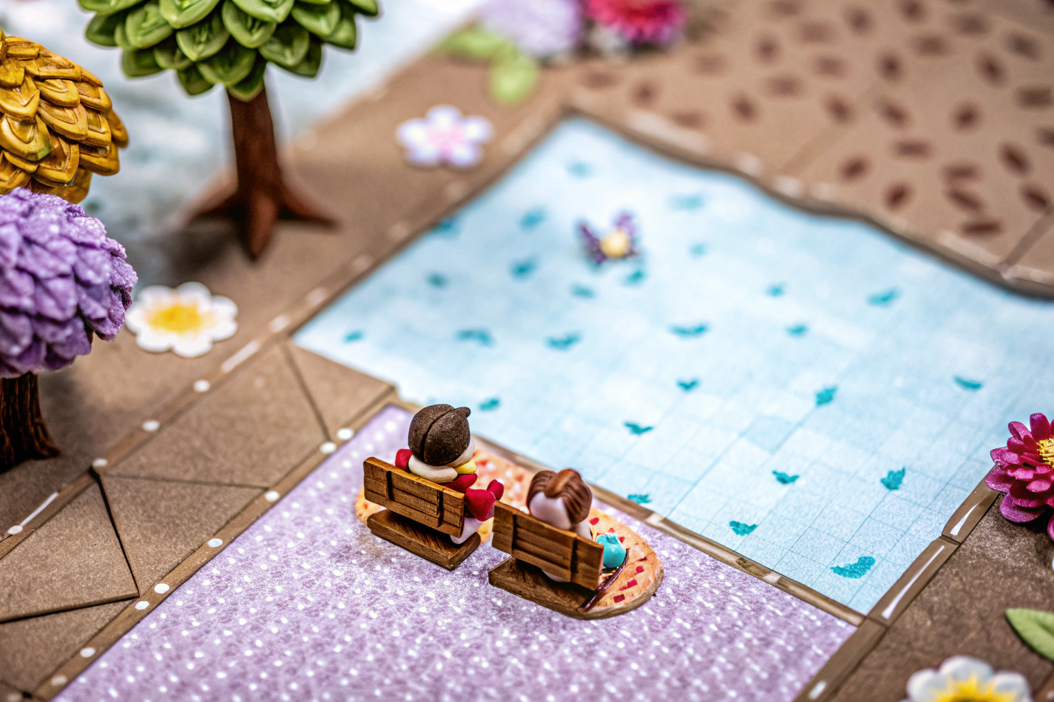 Detailaufnahme einer lebhaften Insel in Animal Crossing: New Horizons, perfekt gestaltet mit Pflanzen und Möbeln. Lebhafte Insel in Animal Crossing