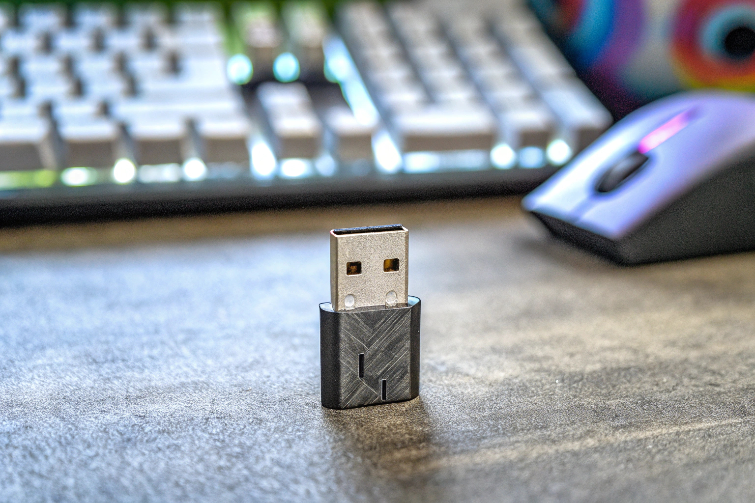 Detailaufnahme eines ANT+ USB Stick Dongles. ANT+ USB Stick Dongle