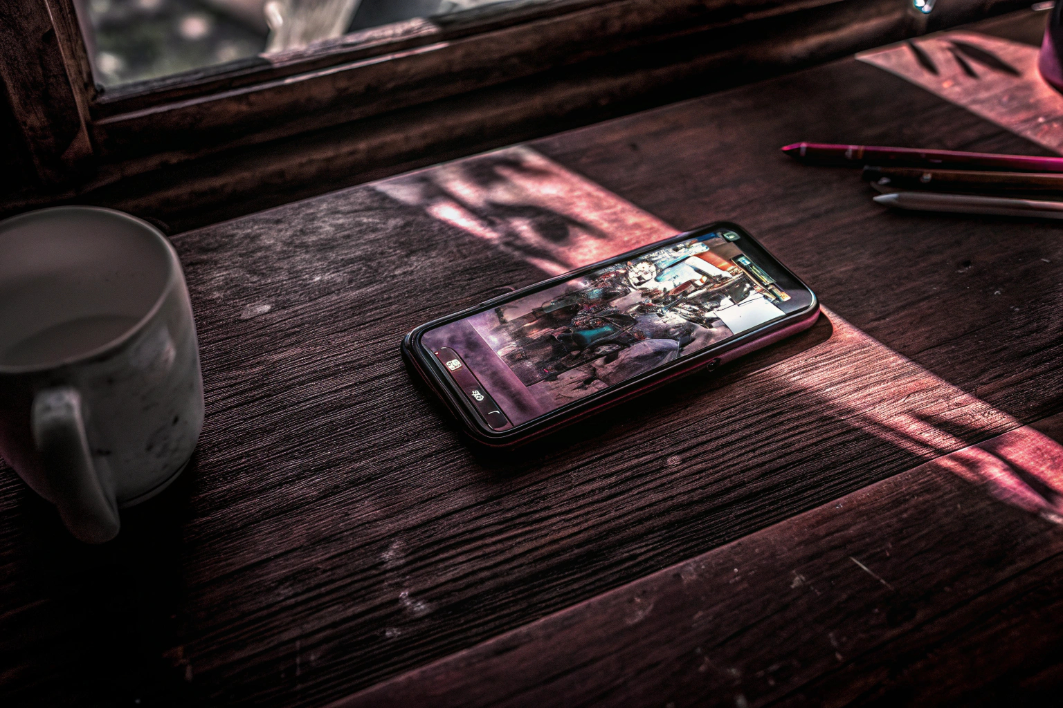 Detailaufnahme eines Smartphones mit einem beliebten Handyspiel auf dem Bildschirm. Handyspiel auf Smartphone