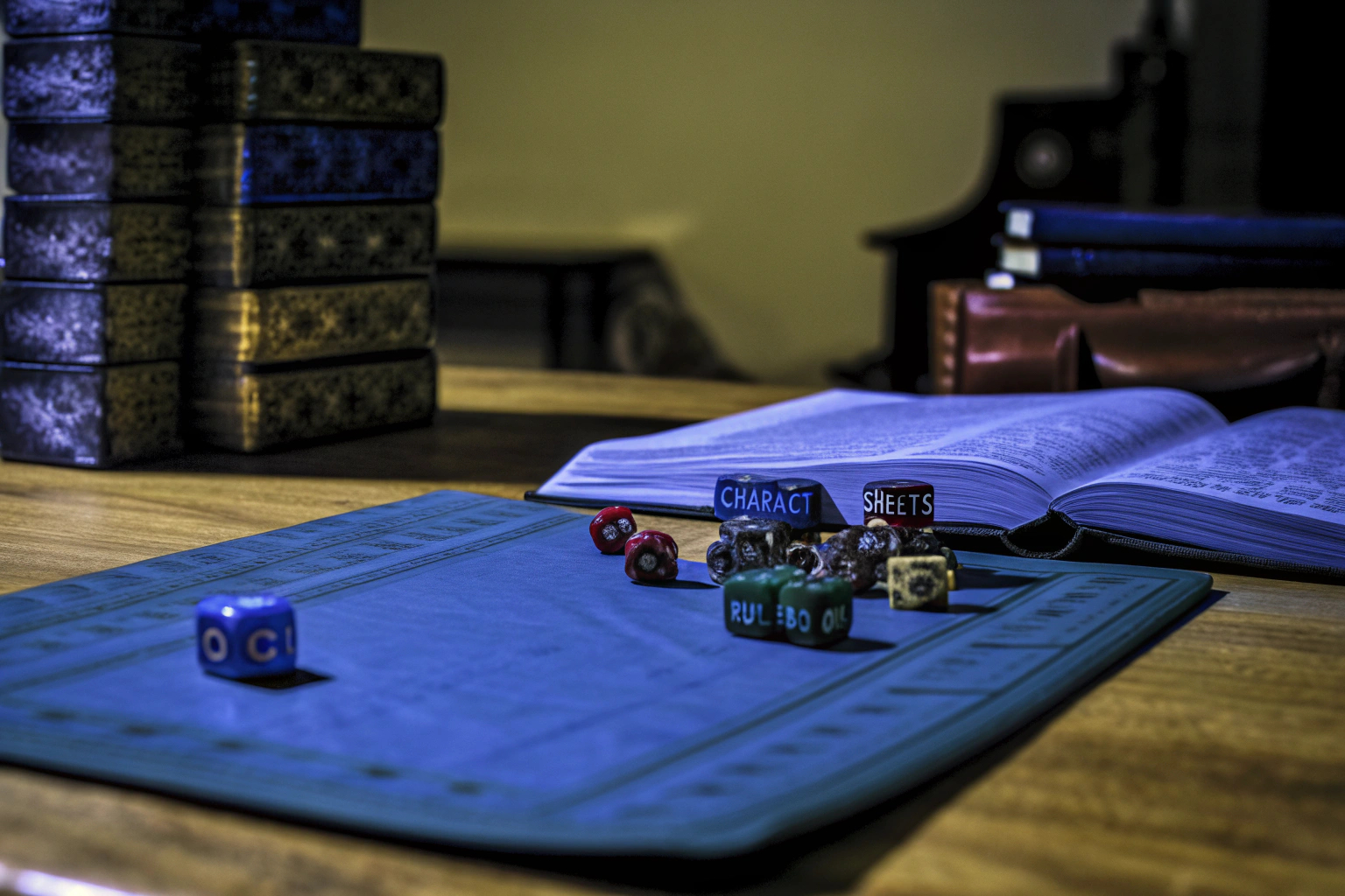 Detailaufnahme eines Spielertreffens bei einem Pen & Paper Rollenspiel. Pen & Paper Rollenspiel Treffen
