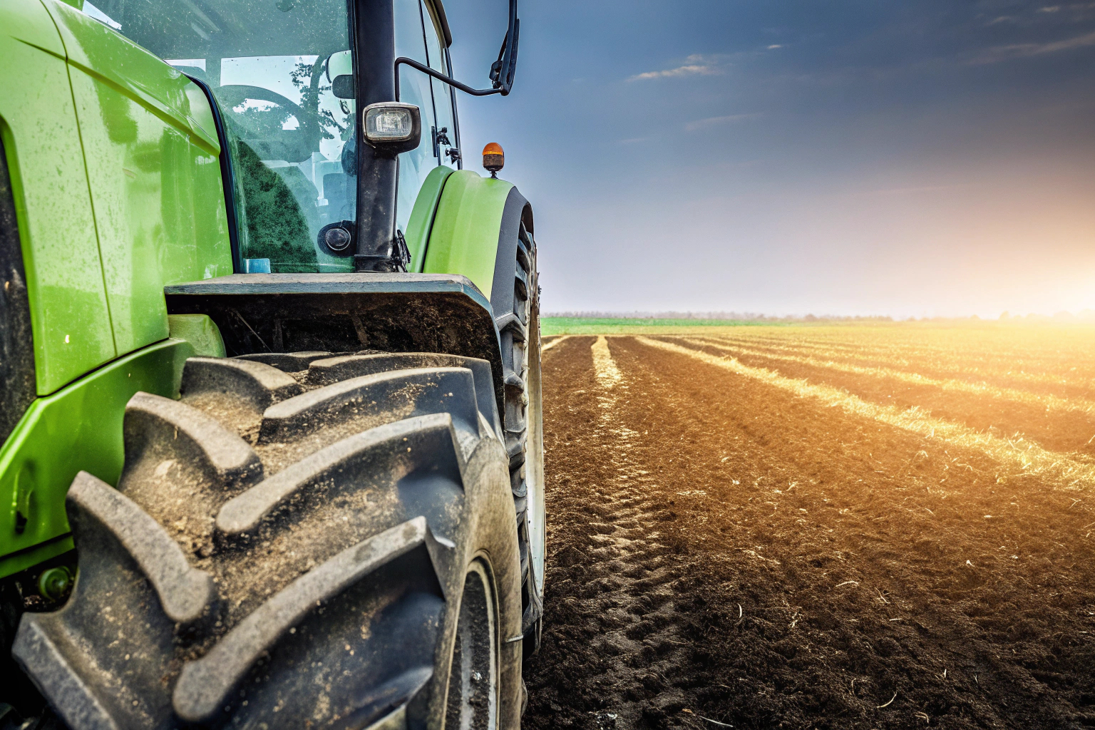 Detailaufnahme eines Traktors im Landwirtschafts-Simulator 25, der ein Feld pflügt. Traktor im Landwirtschafts-Simulator