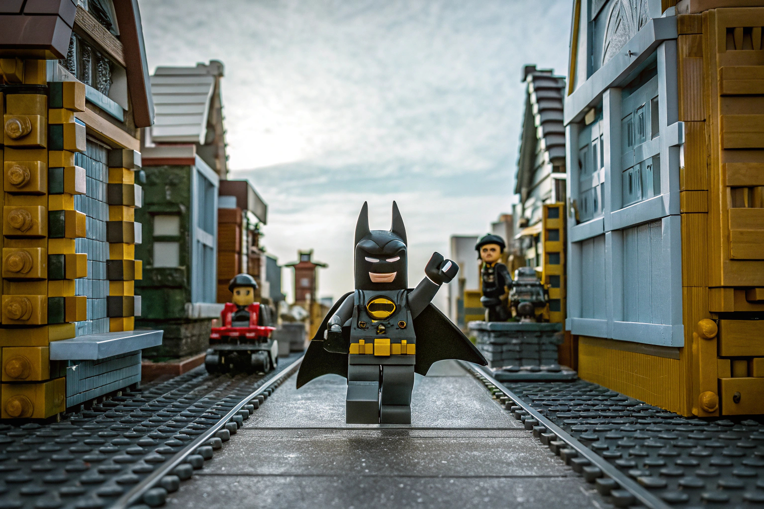 Detailaufnahme von Lego Batman im Spiel. Lego Batman im Spiel