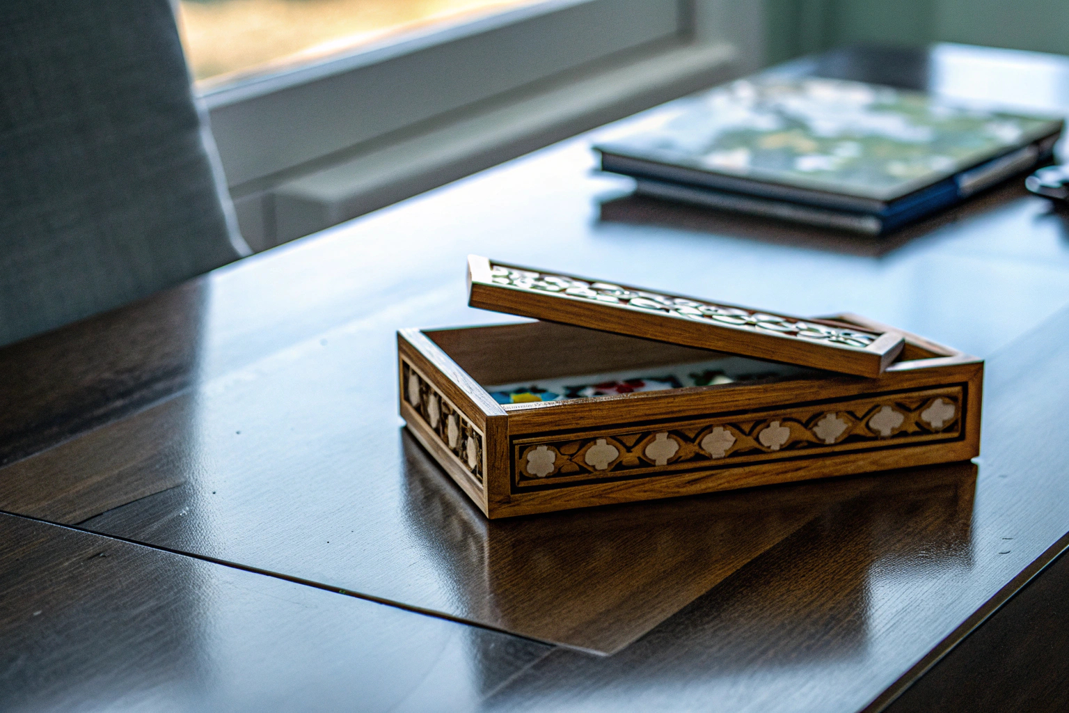 Die iDventure Cluebox PRO mit ihrem stilvollen Holzdesign. iDventure Cluebox PRO