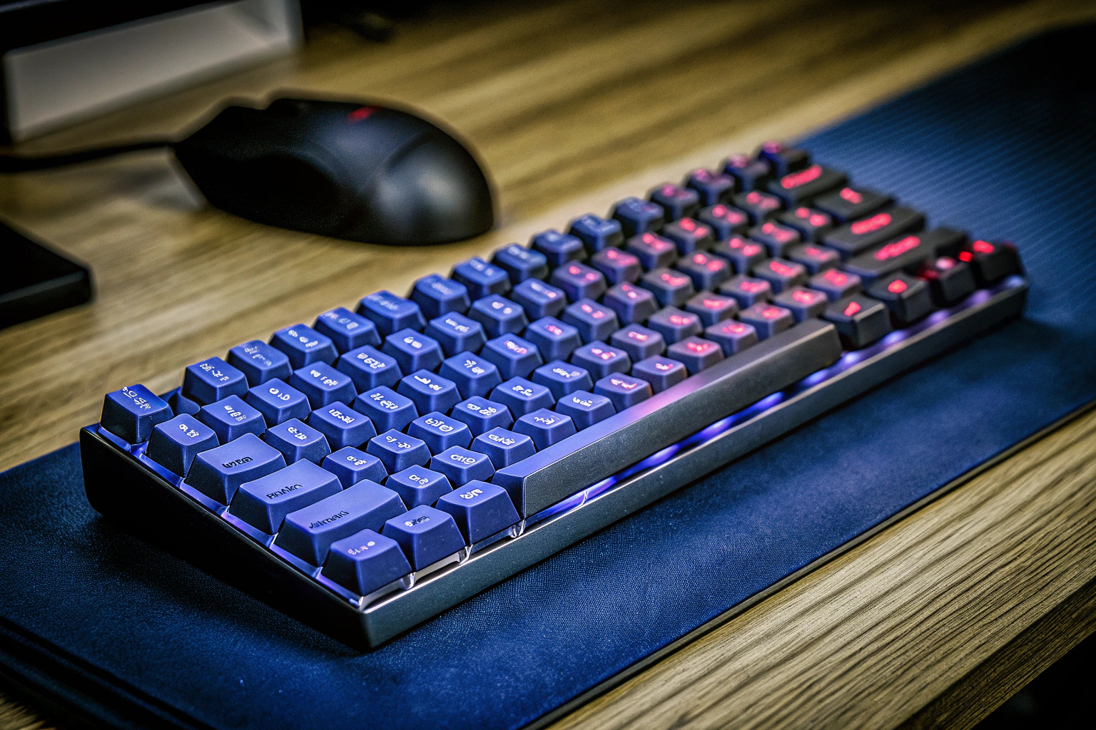 Die kompakte TECURS Mechanische Gaming Tastatur mit roten Schaltern. TECURS Mechanische Gaming Tastatur