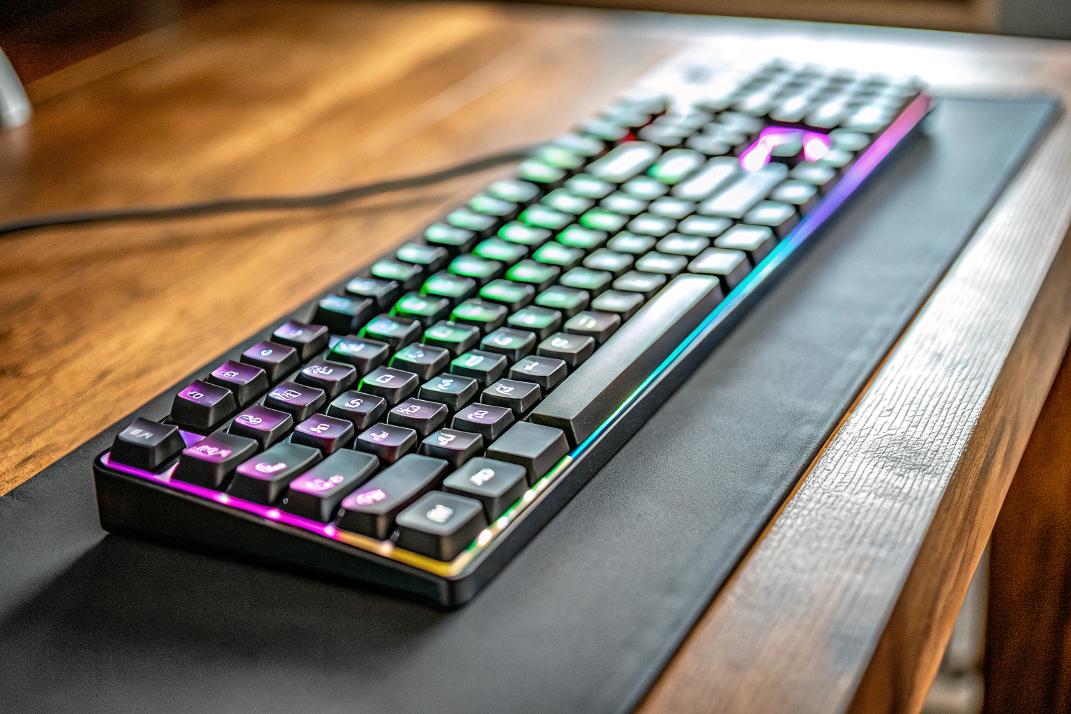 Die Logitech G213 Prodigy Gaming-Tastatur mit RGB-Beleuchtung in verschiedenen Farben. Logitech G213 Prodigy Gaming-Tastatur RGB