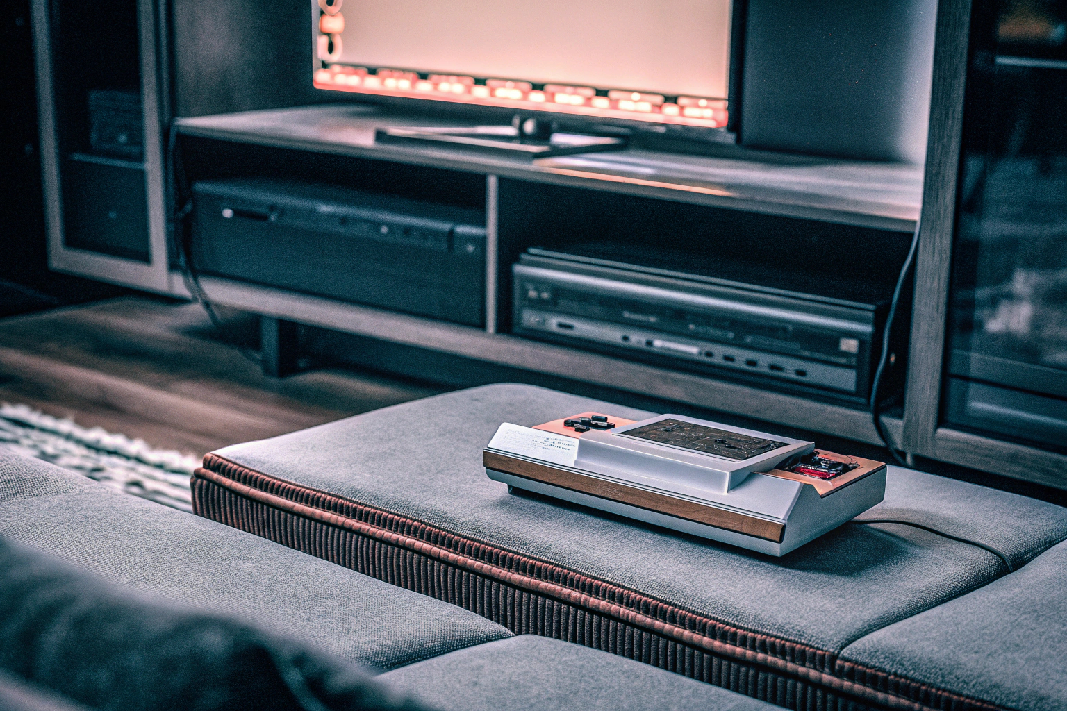 Die XIXIMENG M15 Retro Konsole, verbunden mit einem großen Fernseher für ein optimales Spielerlebnis. XIXIMENG M15 Retro Konsole