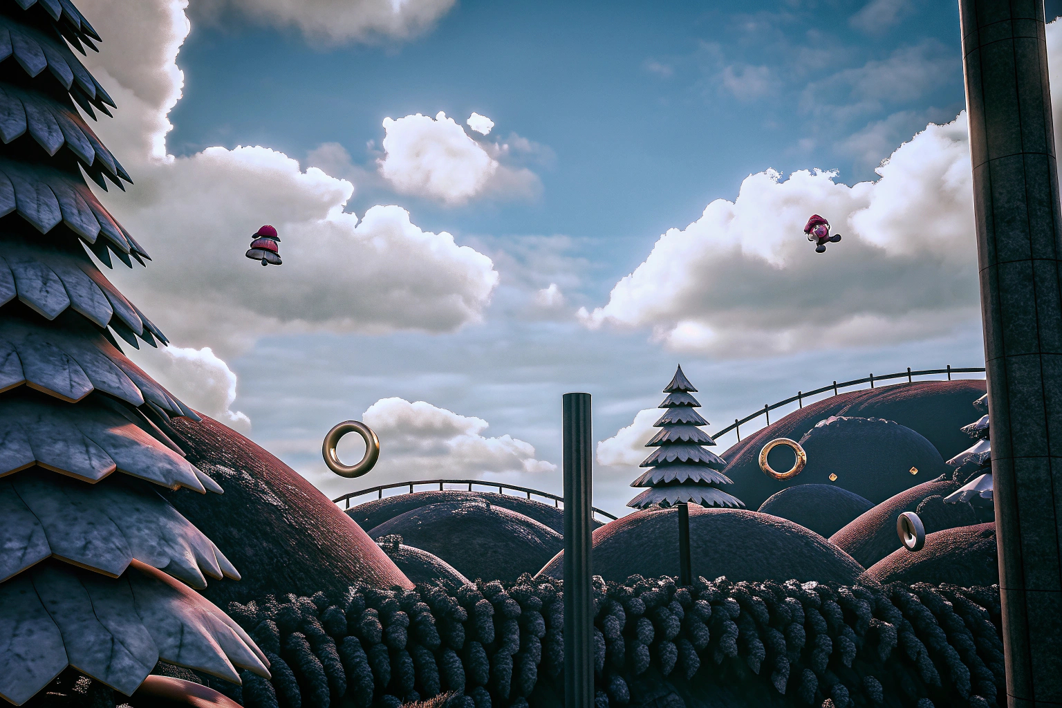 Ein actionreiches Level in Sonic Superstars, in dem Sonic und seine Freunde gemeinsam Abenteuer erleben. Sonic Superstars Gameplay