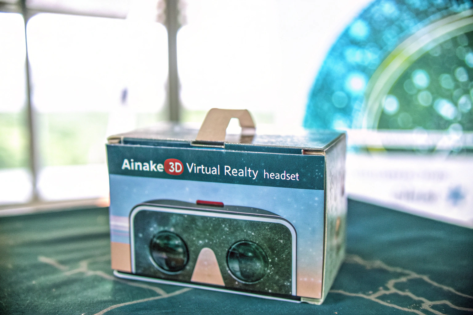 Ein Benutzer verwendet das aiMaKE 3D Virtual Reality Headset mit einem Smartphone. aiMaKE 3D Virtual Reality Headset