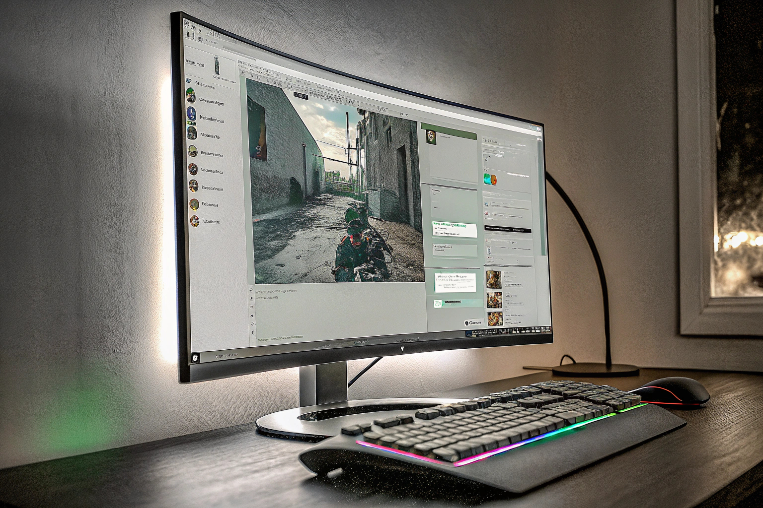 Ein Bildschirm mit geöffneter Streaming-Software, die für den Livestream eingerichtet wird. Streaming-Software auf dem Bildschirm
