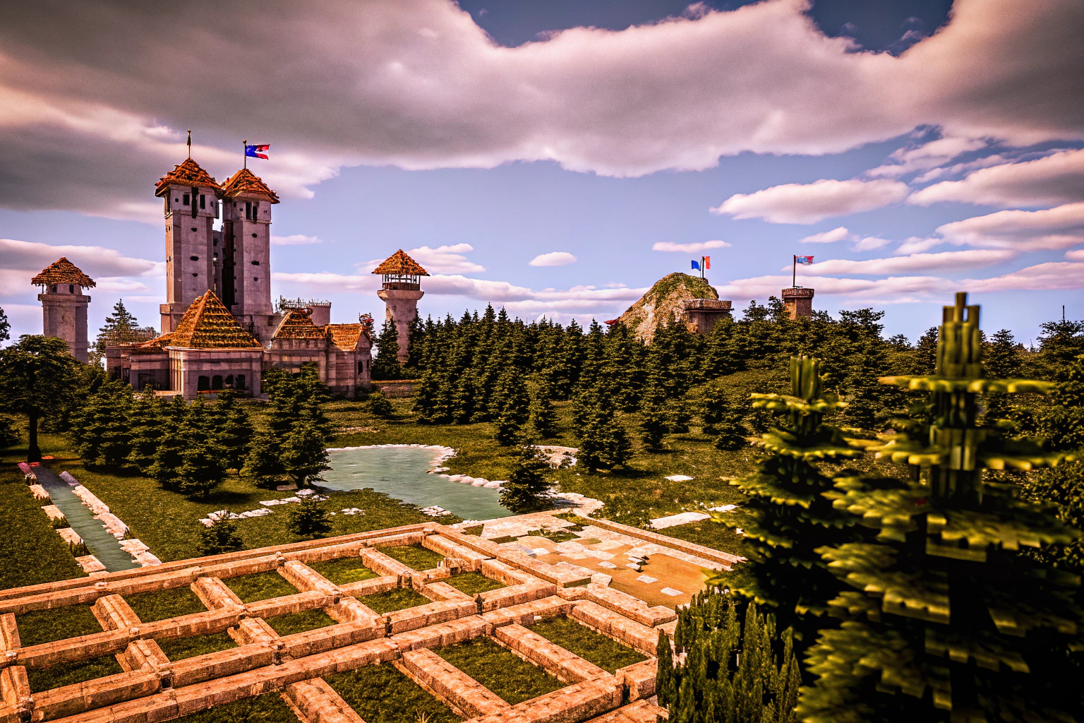 Ein Blick auf eine kreative Minecraft-Welt, die auf der Xbox 360 gebaut wurde. Minecraft Welt