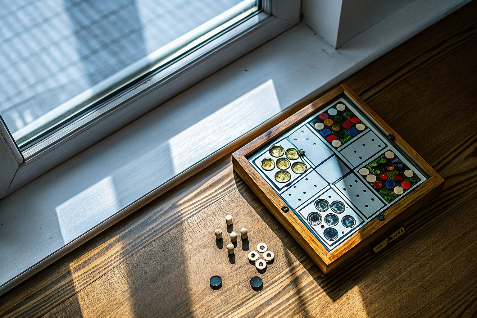 Ein Brettspiel mit mehreren Spielern, die über ihre Züge nachdenken. Spieler bei einem Strategie-Brettspiel
