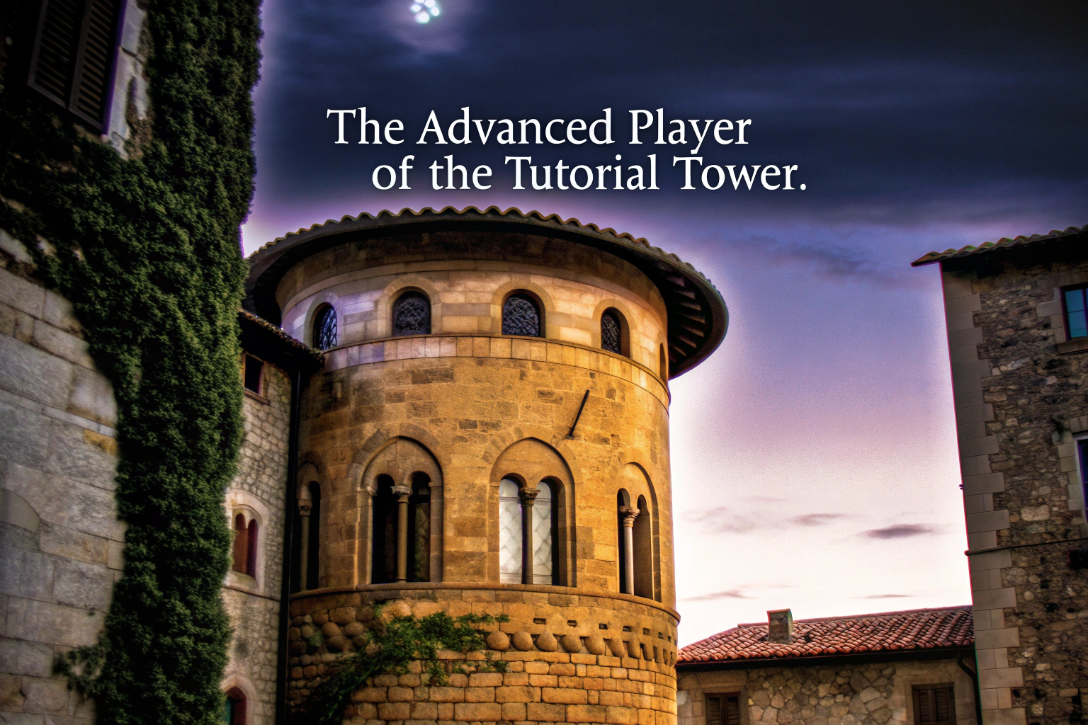 Ein Buchcover von The Advanced Player of the Tutorial Tower, das einen mysteriösen Turm zeigt. The Advanced Player of the Tutorial Tower Buchcover