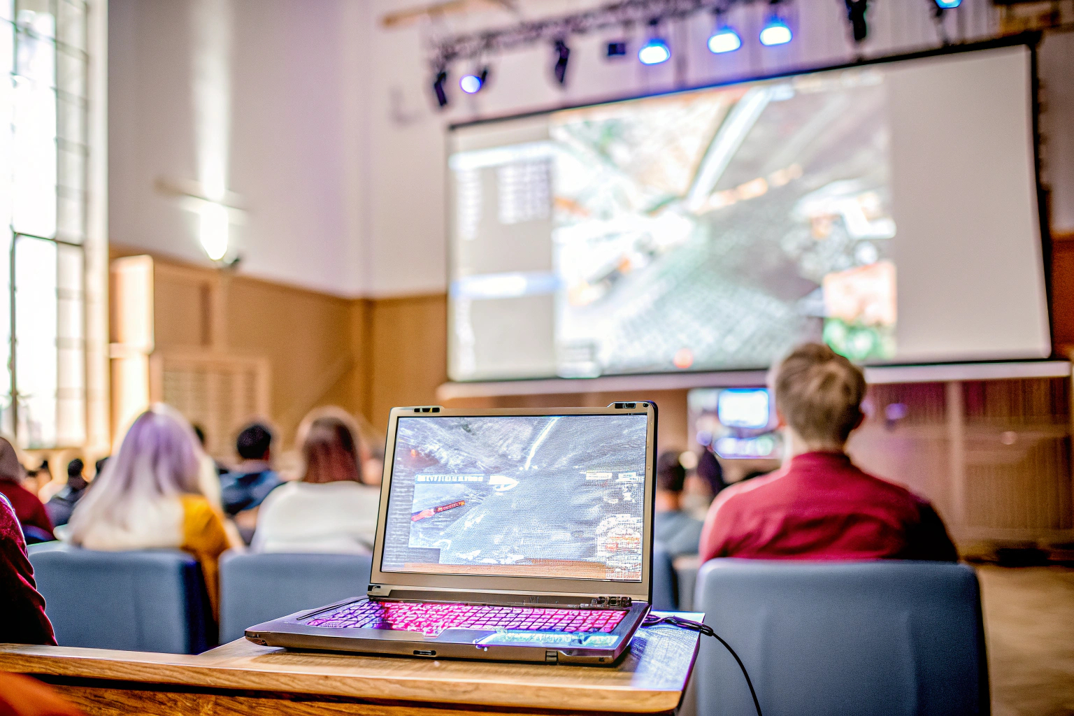 Ein episches Bild eines League of Legends-Turniers, das die Intensität und Aufregung des eSports einfängt. League of Legends eSports-Turnier
