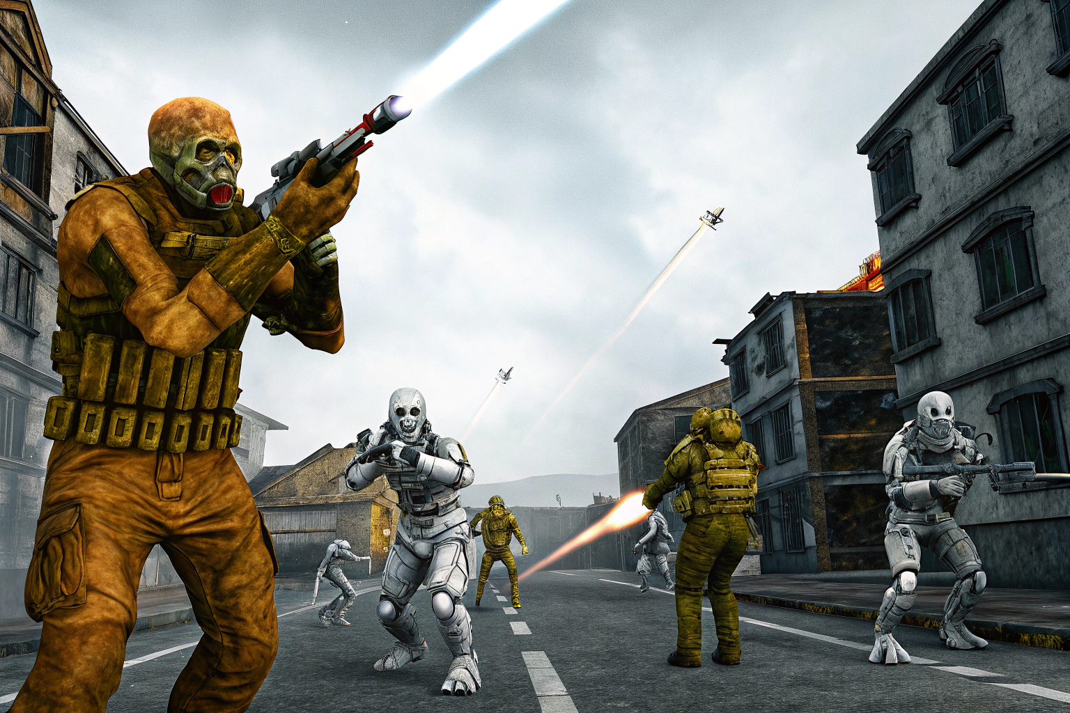 Ein episches Kampfgeschehen zwischen Zombies und Außerirdischen in einem Strategiespiel. Zombies gegen Außerirdische Strategiespiel