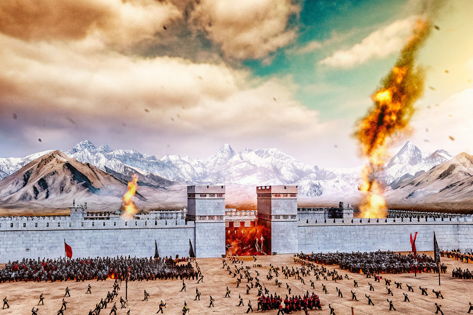 Ein episches Schlachtfeld aus 'Der Herr der Ringe - Schlacht um Mittelerde 2'. Schlachtfeld in Mittelerde