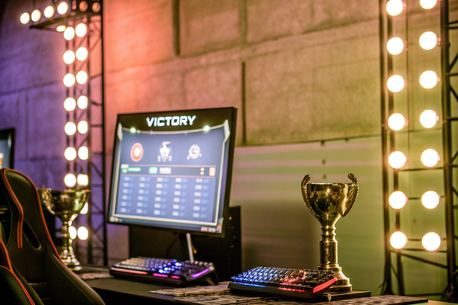 Ein erfolgreiches E-Sport-Team feiert seinen Sieg. Erfolg im E-Sport