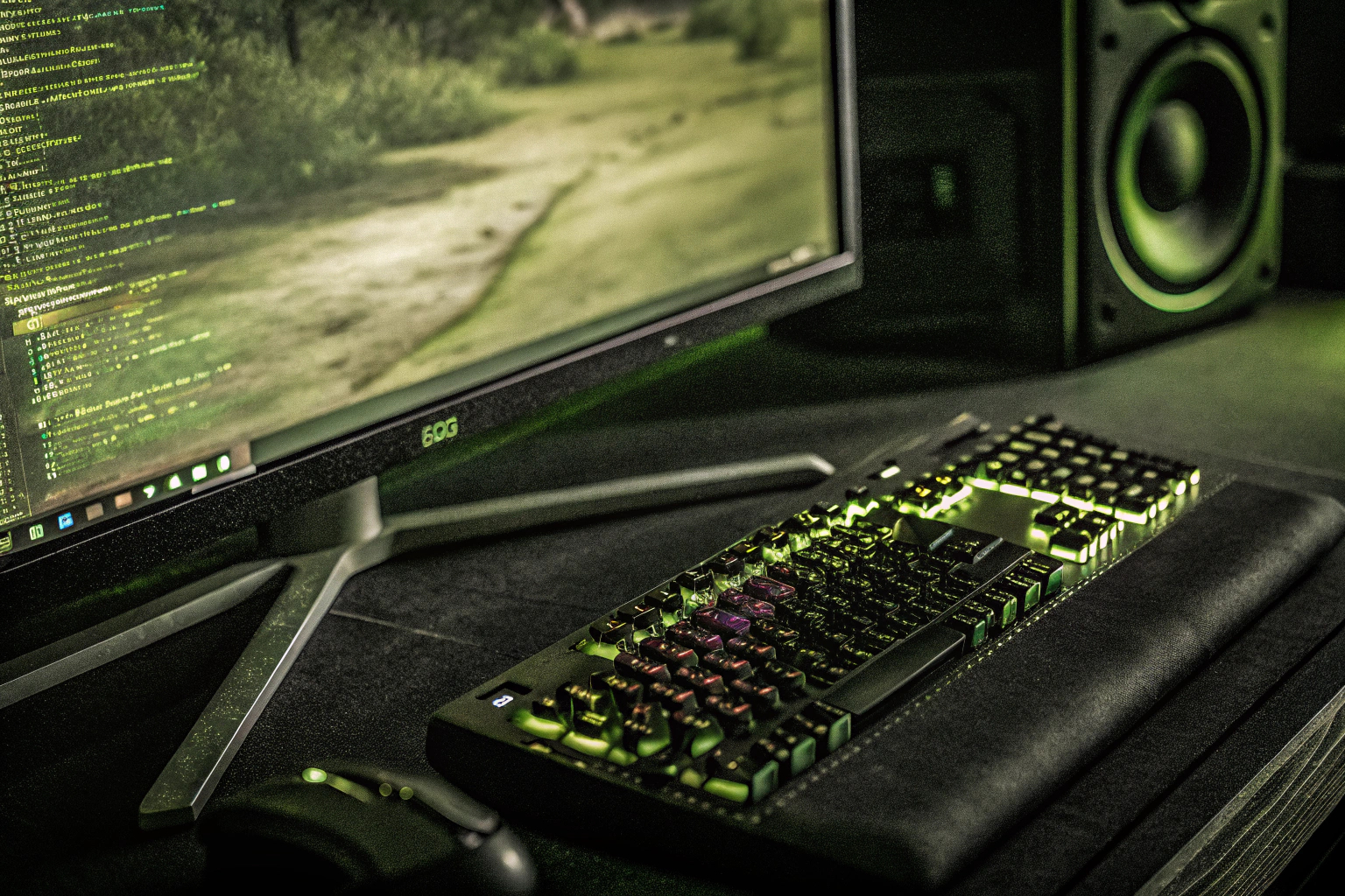 Ein Gamer, der an einem PC arbeitet und ein Spiel modifiziert Gamer beim Modden eines Spiels