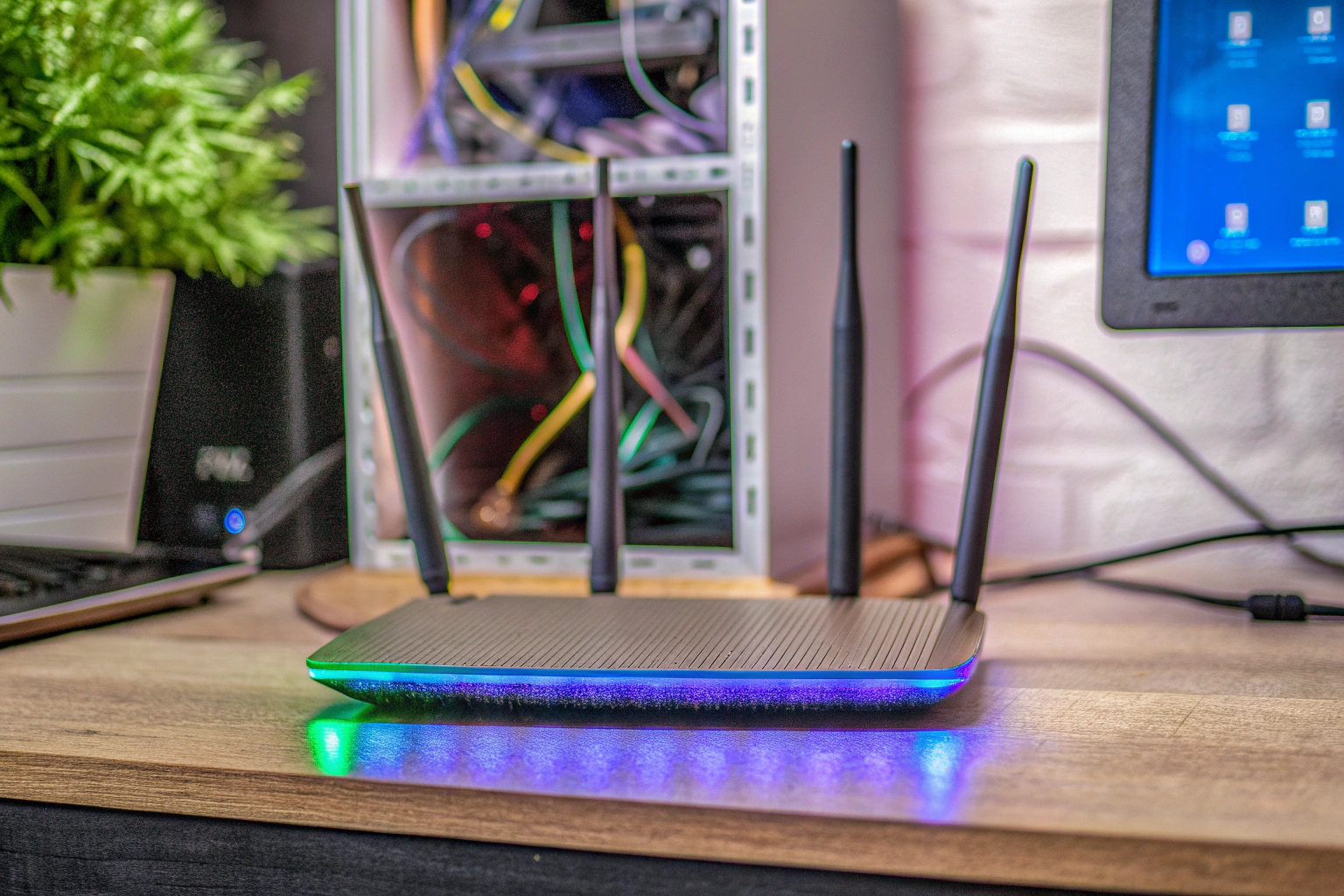 Ein Gamer, der die Internetverbindung für das Spielen optimiert. Optimierung der Internetverbindung für Gaming