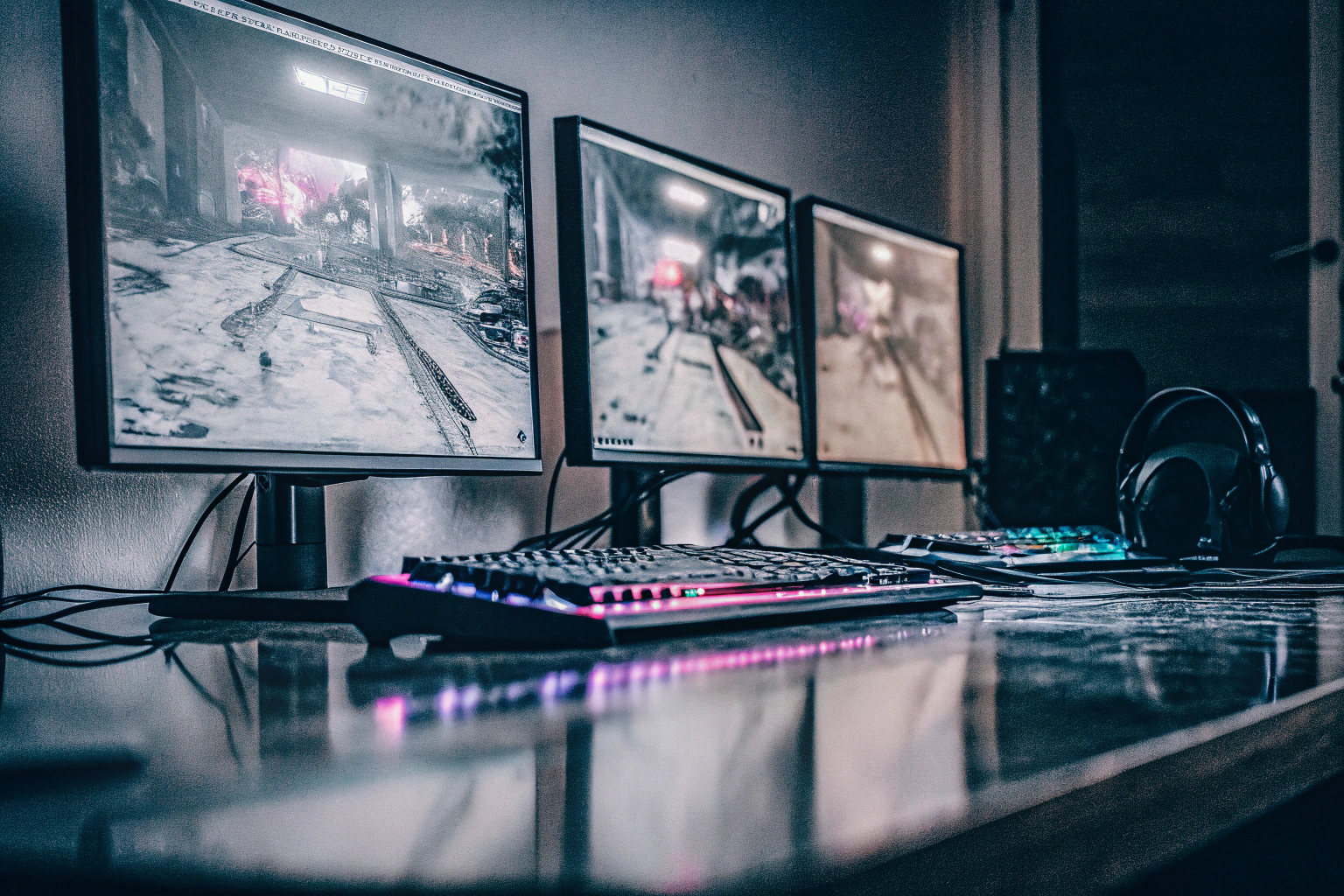 Ein Gamer, der mit seinem Team online kommuniziert, während er an einem Wettbewerb teilnimmt. Teamkommunikation im Gaming