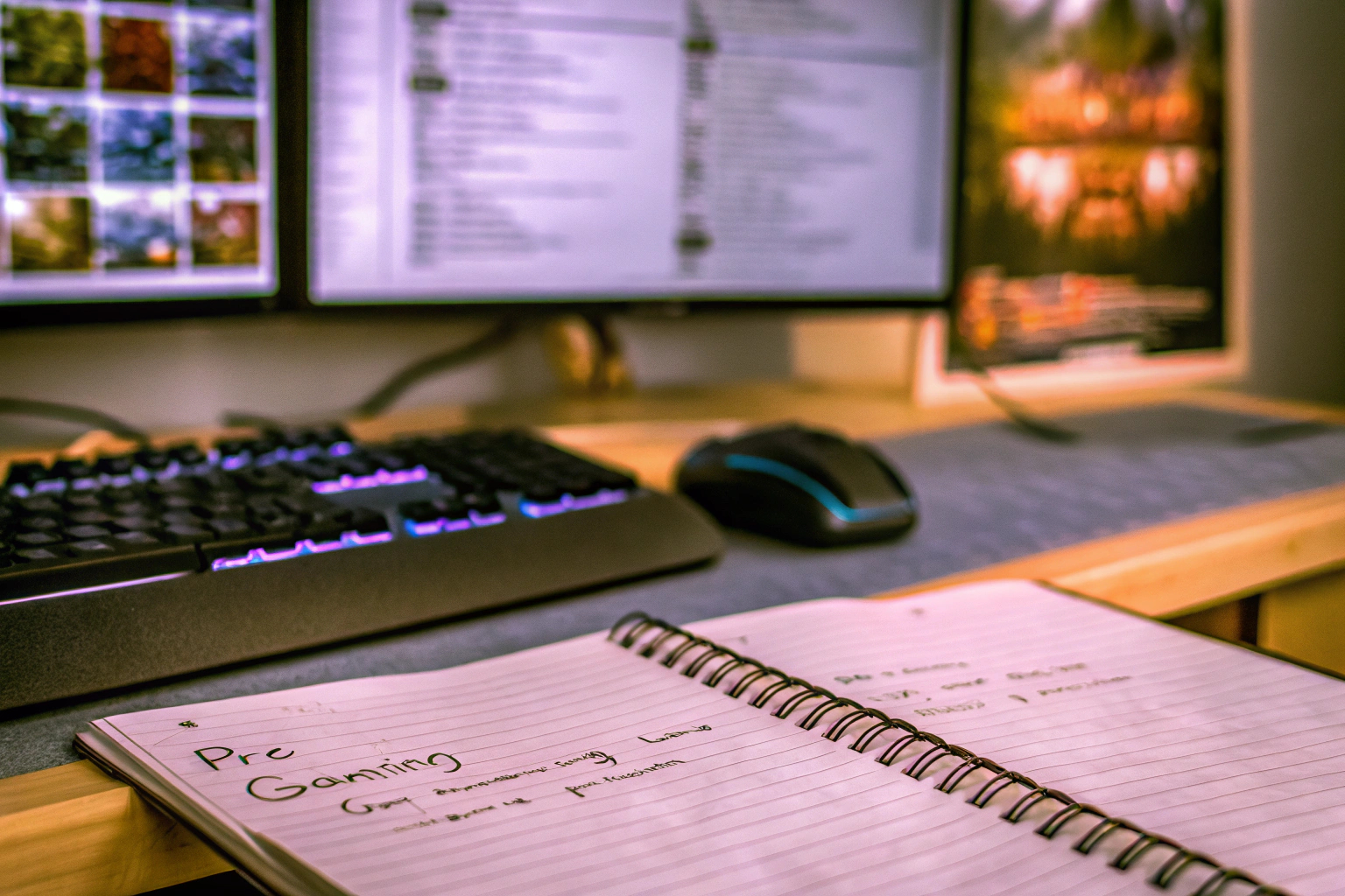 Ein Gamer, der sich vor dem Spielstart informiert. Spielvorbereitung