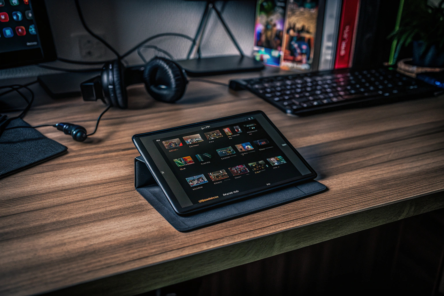 Tablet-Nutzer mit Gaming-App