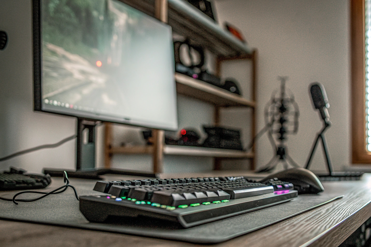 Ein Gamer richtet seine Streaming-Software auf dem PC ein. Gamer richtet Streaming-Software ein
