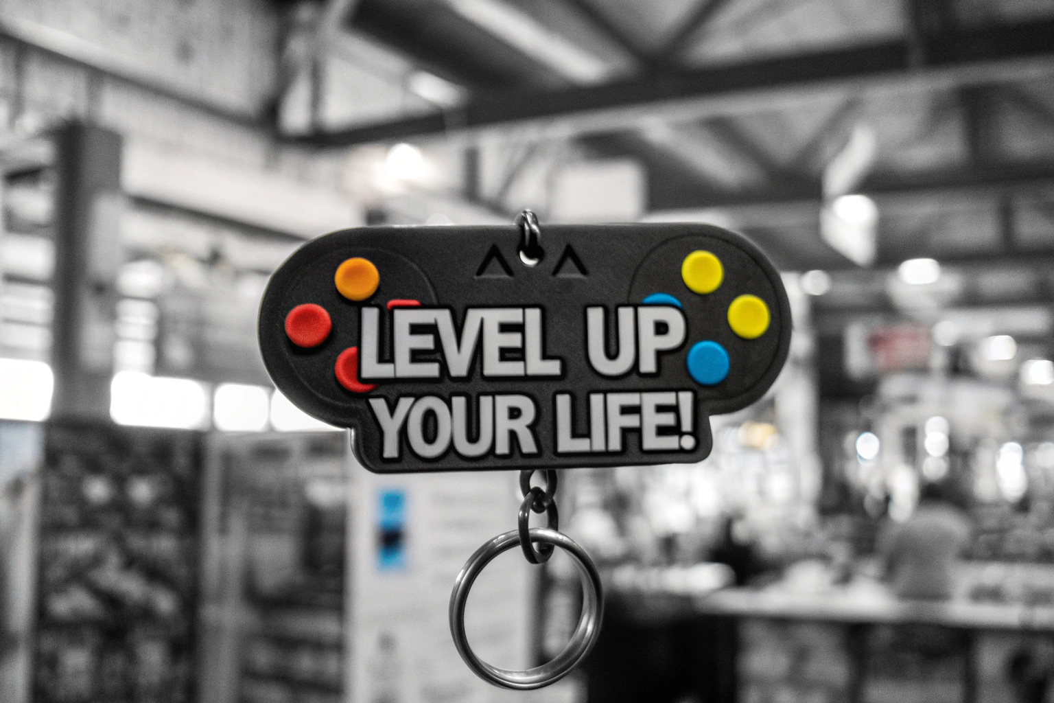 Ein Gamer-Schlüsselanhänger mit lustigem Spruch. Gamer Schlüsselanhänger