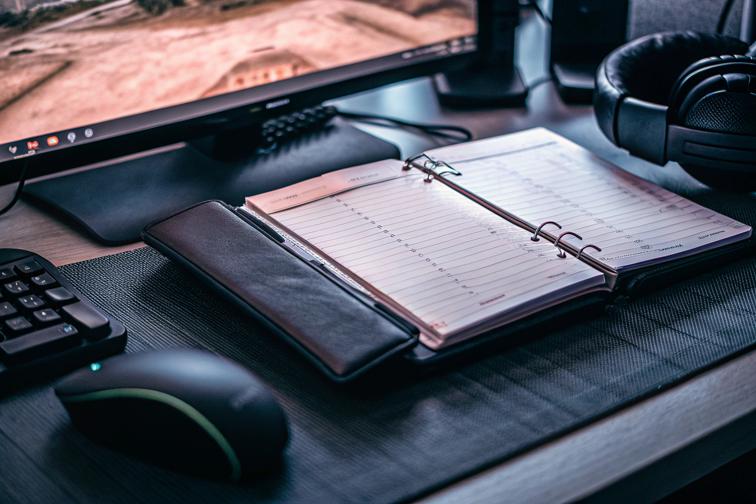 Gamer plant seine Gaming-Zeit mit Planern
