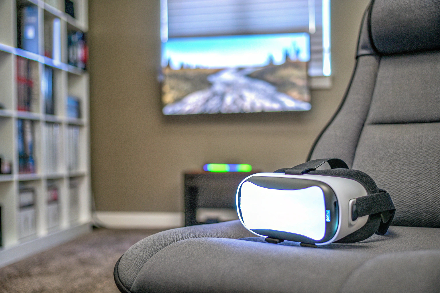 Ein Gamer trägt die DESTEK V5 VR Brille und genießt ein immersives Spielerlebnis. DESTEK V5 VR Brille