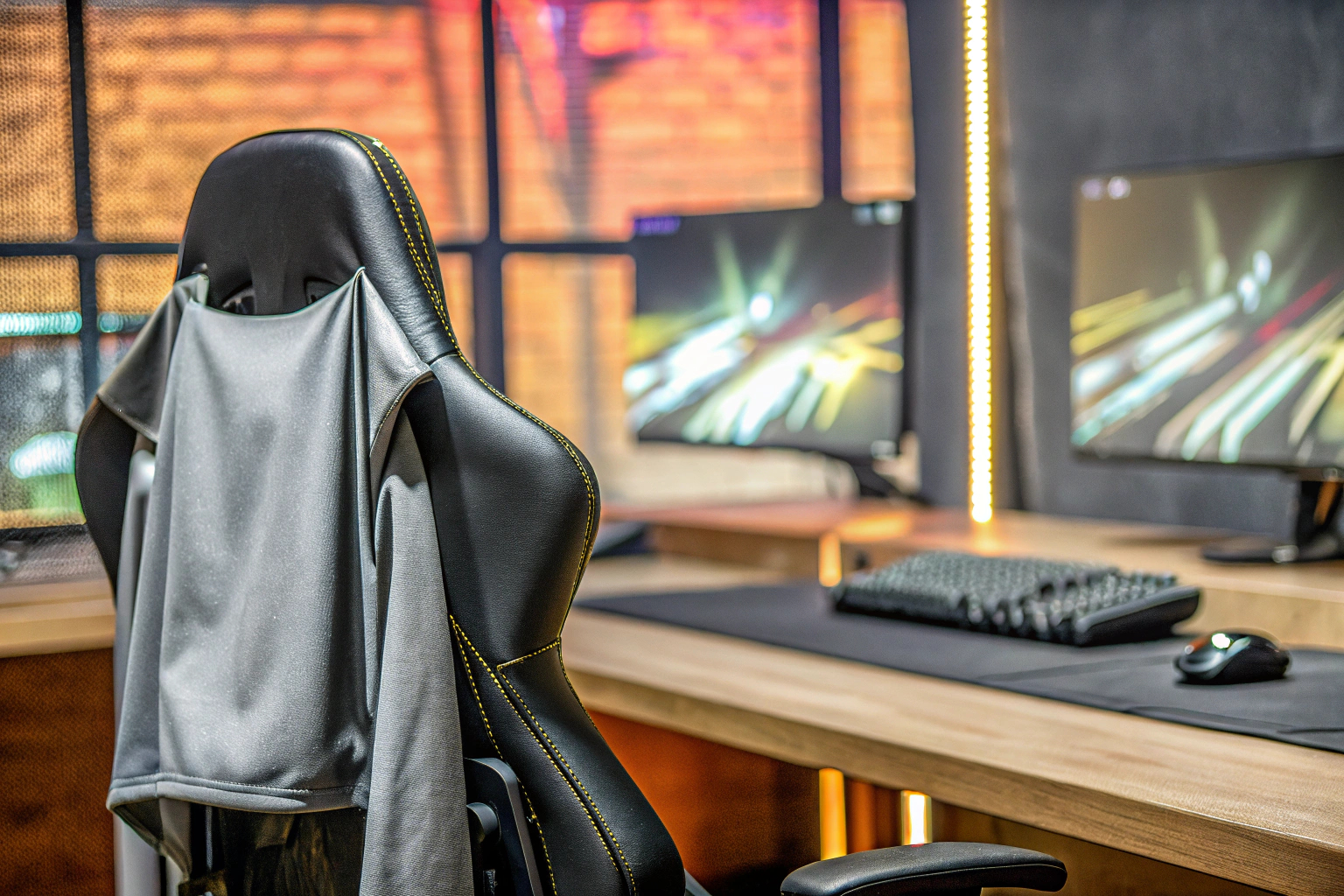 Ein Gamer trägt ein Esports Training T-Shirt bei einem Turnier Esports Training T-Shirt