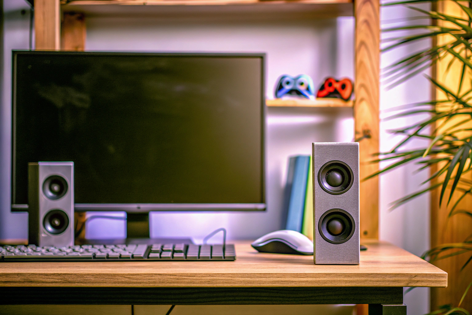 Ein Gaming-Setup mit dem Redragon GS500 Stentor PC Gaming-Lautsprechern. Gaming-Setup mit Redragon GS500