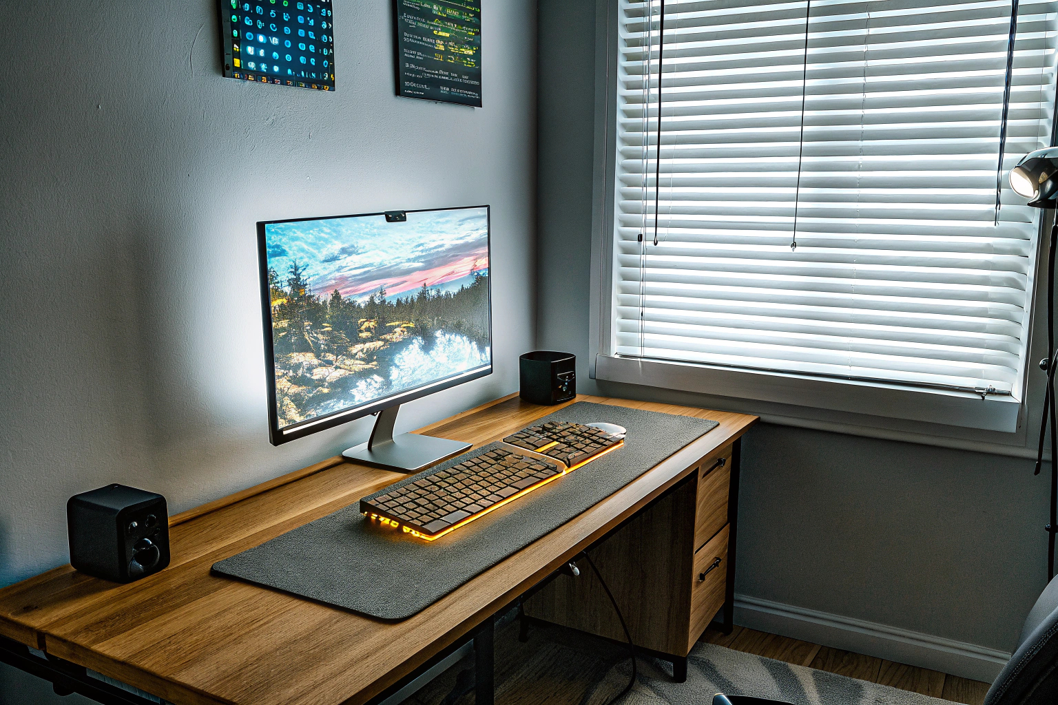 Ein Gaming-Setup mit LED-Beleuchtung, das durch Modding personalisiert wurde. Modded Gaming Setup