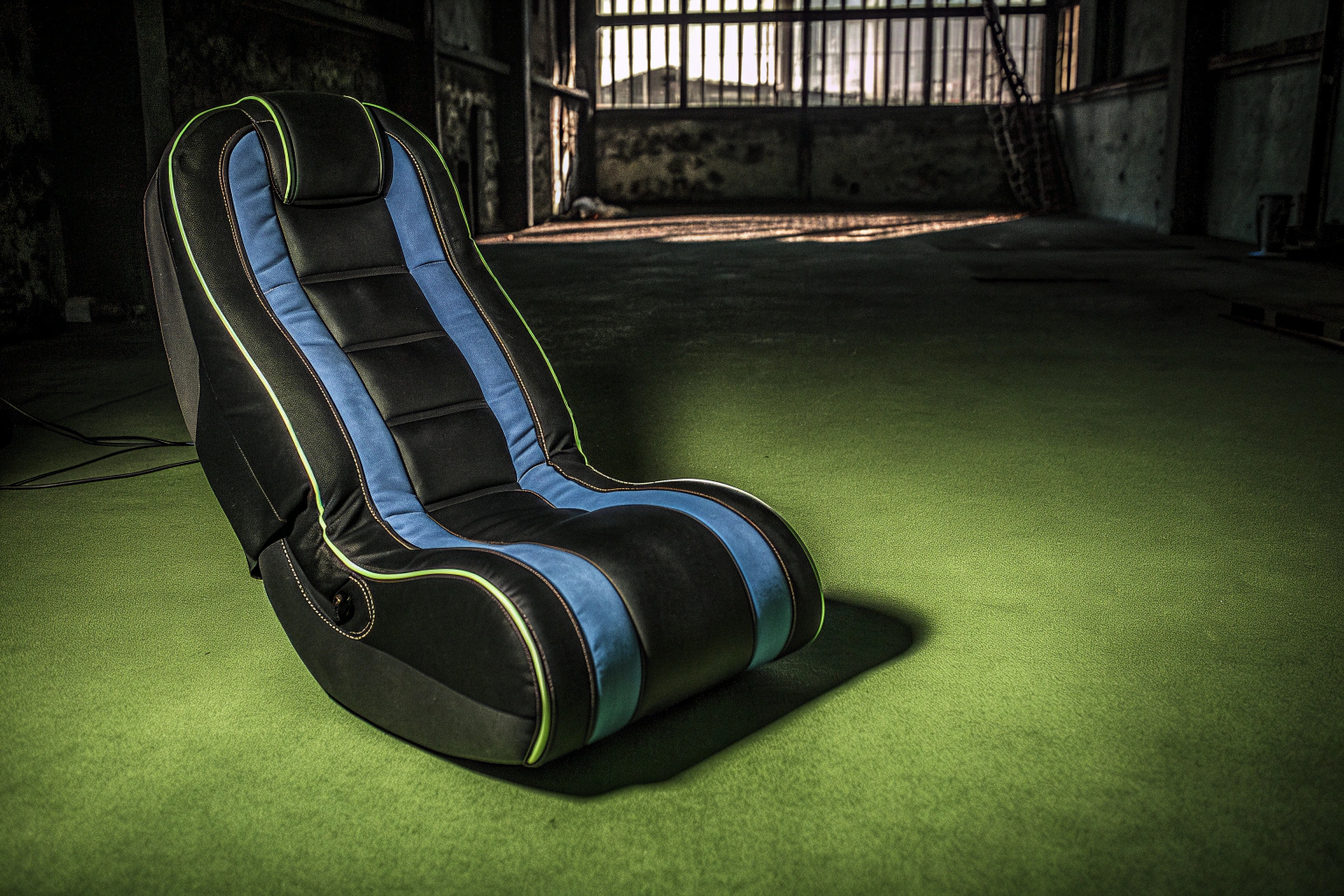 Ein Gaming-Stuhl mit integrierter Massagefunktion. Gaming-Stuhl mit Massagefunktion